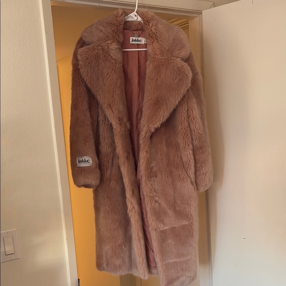 Jakke Women's Faux Fur Coat - dusty rose